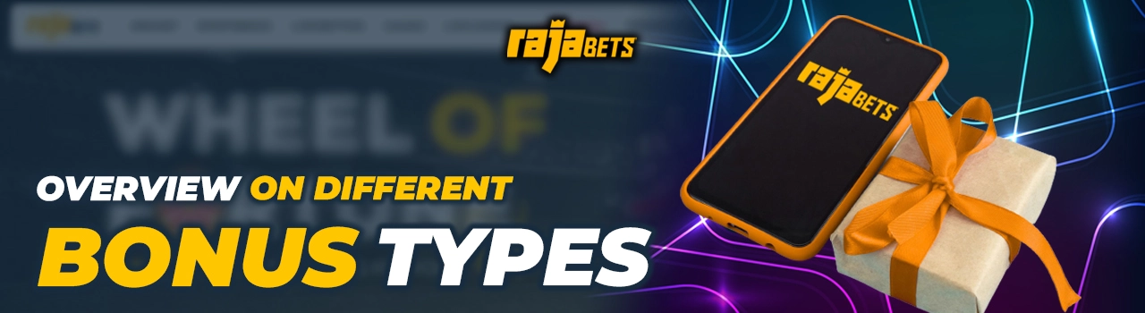 An overview of the different types of bonuses available on Rajabets